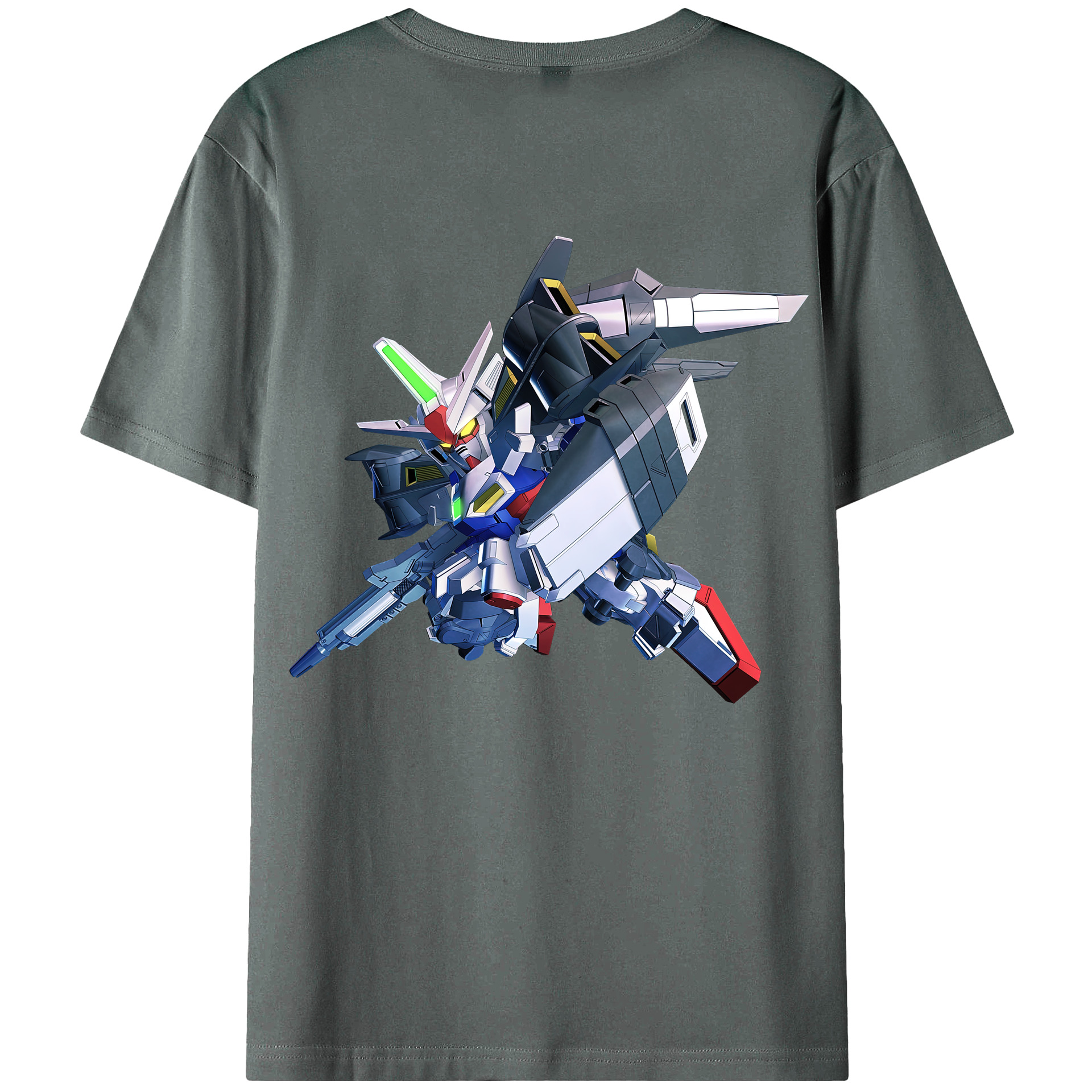 （画像用） 機動戦士ガンダム Mobile Suit Gundam 綿100％ メンズ半袖Tシャツ（バックプリント） 通気性